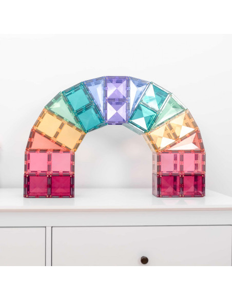 CONX120,Magnetic Tiles Set constructie magnetic, 120 piese Pastel, creativitate