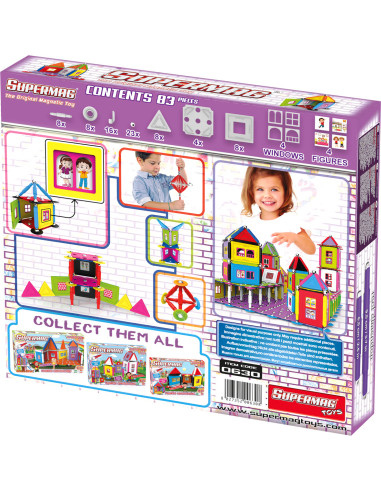 SPM0630,Set de constructie magnetic Supermag Casuta mea, 83 piese