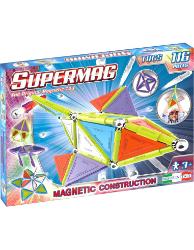 SPM0157,Set de constructie magnetic Supermag Trendy, 116 piese