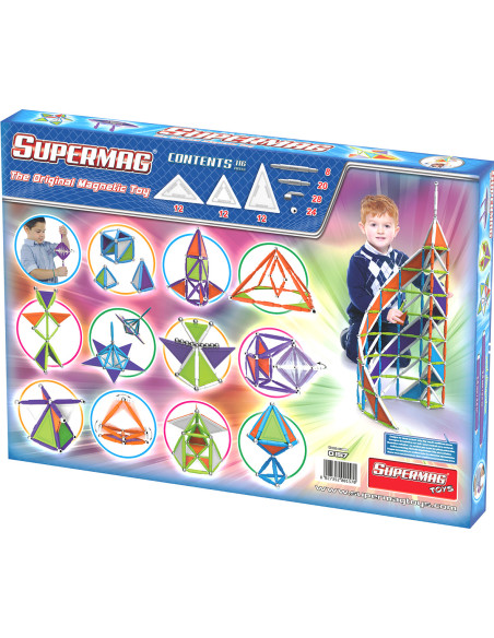 SPM0157,Set de constructie magnetic Supermag Trendy, 116 piese