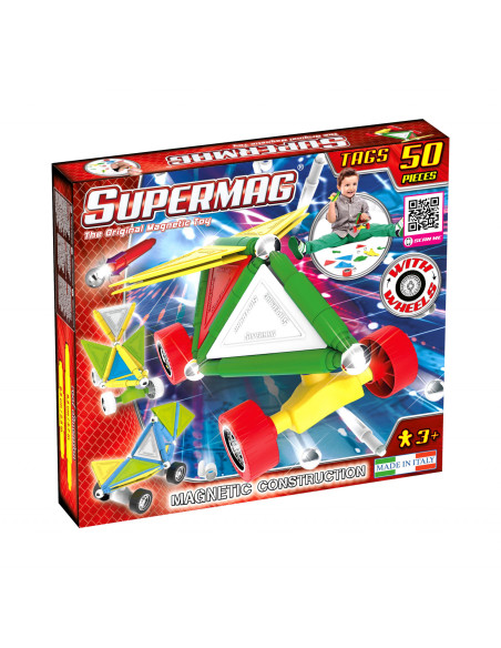 SPM0181,Set de constructie masini cu piese magnetice Supermag, 50 piese