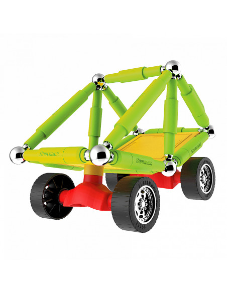 SPM0182,Set de constructie masini cu piese magnetice Supermag, 65 piese