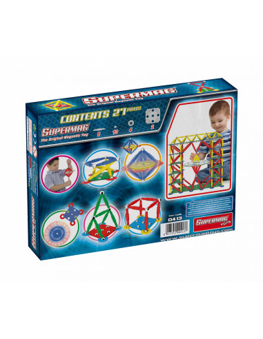 SPM0413,Set de constructie magnetic Supermag Classic, 27 piese
