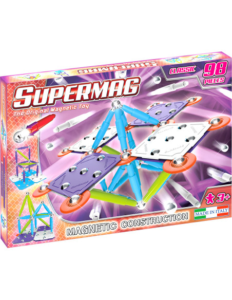 SPM0406,Set de constructie magnetic Supermag Color, 98 piese