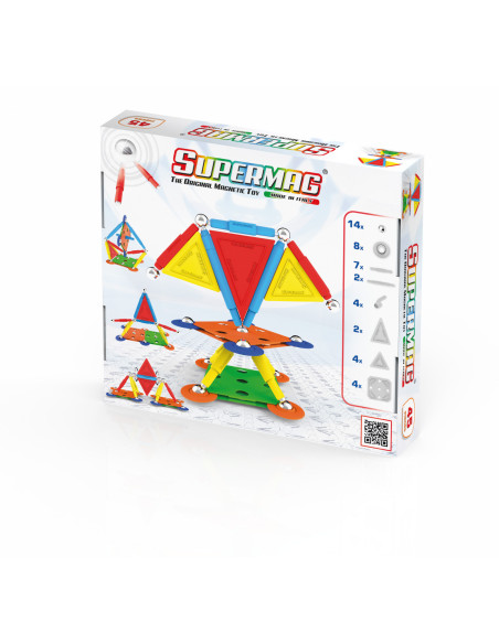 SPM0651,Set de constructie magnetic Supermag Projects Multicolor, 45 piese