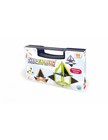 SPM0656,Set de constructie magnetic Supermag Projects Tehnicolor, 50 piese