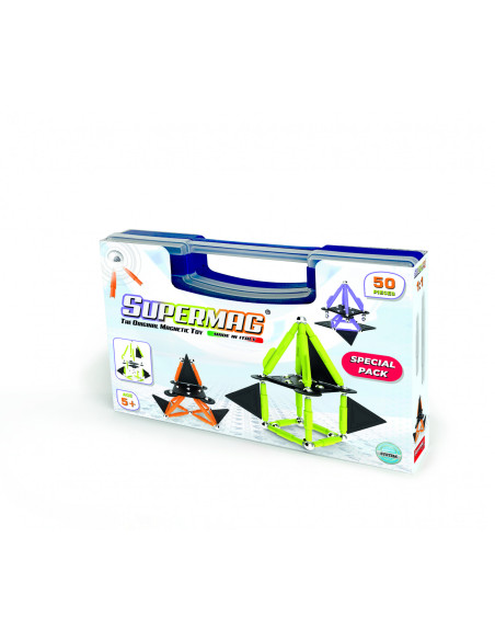 SPM0656,Set de constructie magnetic Supermag Projects Tehnicolor, 50 piese