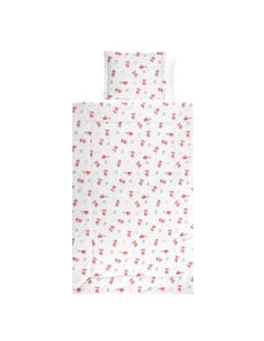 20800026101,Set lenjerie pat 4 piese, bumbac ranforce, Bears & Piollws Beige 20800026101,Set lenjerie pat 4 piese, bumbac ranforce, Bears & Piollws Beige