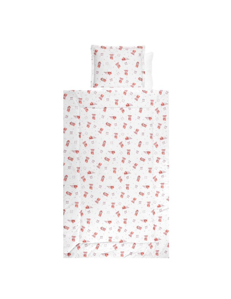 20800026101,Set lenjerie pat 4 piese, bumbac ranforce, Bears & Piollws Beige 20800026101,Set lenjerie pat 4 piese, bumbac ranforce, Bears & Piollws Beige