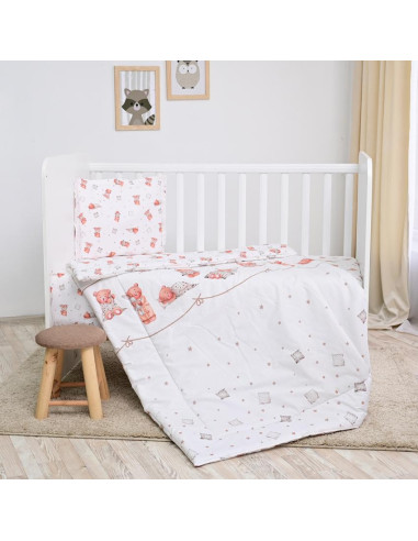 20800026101,Set lenjerie pat 4 piese, bumbac ranforce, Bears & Piollws Beige 20800026101,Set lenjerie pat 4 piese, bumbac ranforce, Bears & Piollws Beige