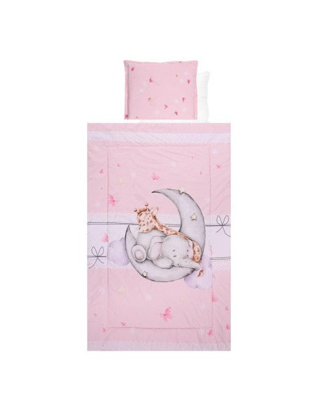 20800025801,Set lenjerie pat 4 piese, bumbac ranforce, Butterflies Pink