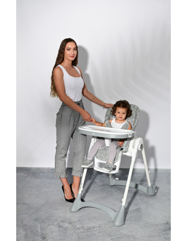 10100412322,Scaun de masa, Campanella, reglabil, 6-36 luni, Grey Parrots