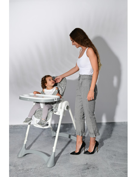 10100412322,Scaun de masa, Campanella, reglabil, 6-36 luni, Grey Parrots