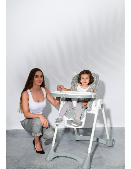 10100412322,Scaun de masa, Campanella, reglabil, 6-36 luni, Grey Parrots