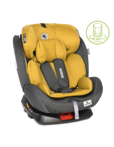10071452341,Scaun auto Lyra Isofix, rotativ 360 grade, 0-36 kg, Black & Lemon Curry