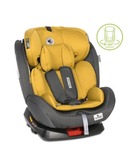 10071452341,Scaun auto Lyra Isofix, rotativ 360 grade, 0-36 kg, Black & Lemon Curry