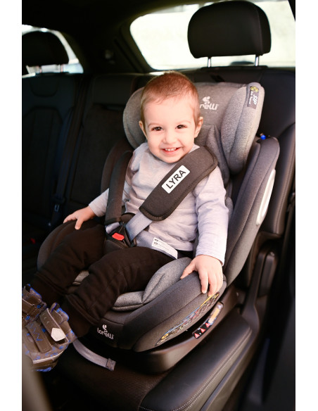 10071452341,Scaun auto Lyra Isofix, rotativ 360 grade, 0-36 kg, Black & Lemon Curry