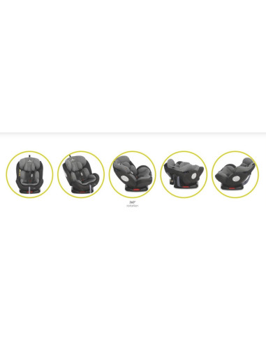 10071452339,Scaun auto Lyra Isofix, rotativ 360 grade, 0-36 kg, Black & Grey