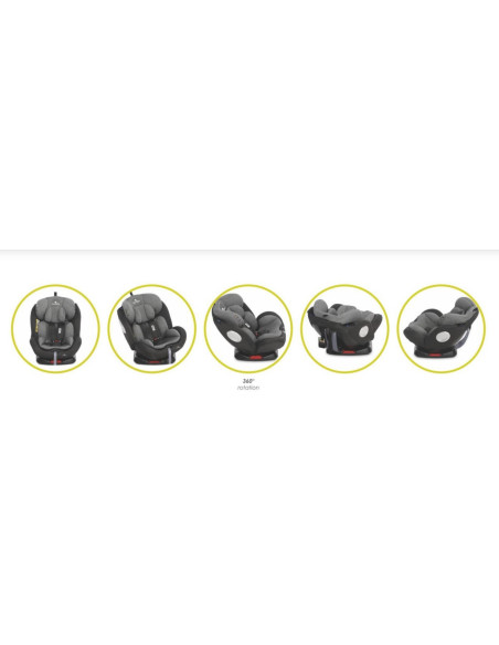10071452339,Scaun auto Lyra Isofix, rotativ 360 grade, 0-36 kg, Black & Grey