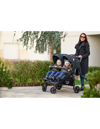 10021542305,Carucior pentru gemeni Duo, Black