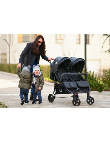 10021542305,Carucior pentru gemeni Duo, Black