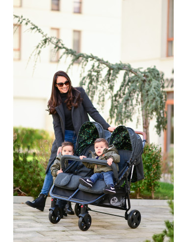 10021542305,Carucior pentru gemeni Duo, Black