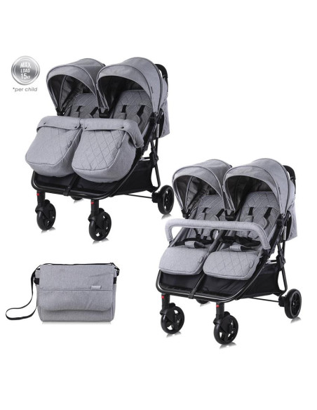 10021542386,Carucior pentru gemeni Duo, Cool Grey