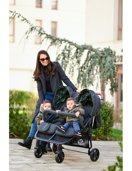10021542386,Carucior pentru gemeni Duo, Cool Grey