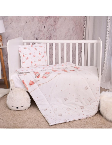 10420016101,Set lenjerie pat 3 piese, bumbac ranforce, Cosy, Bears & Piollws Beige