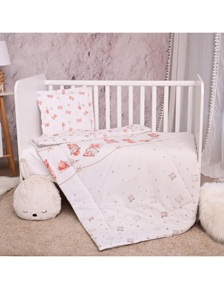 10420016101,Set lenjerie pat 3 piese, bumbac ranforce, Cosy, Bears & Piollws Beige