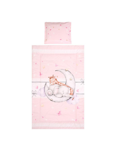 10420015801,Set lenjerie pat 3 piese, bumbac ranforce, Cosy, Butterflies Pink