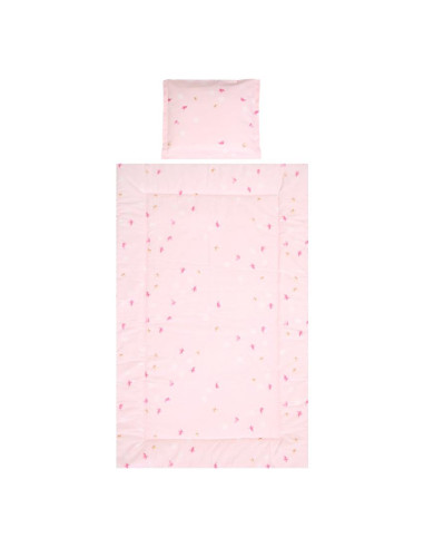 10420015801,Set lenjerie pat 3 piese, bumbac ranforce, Cosy, Butterflies Pink