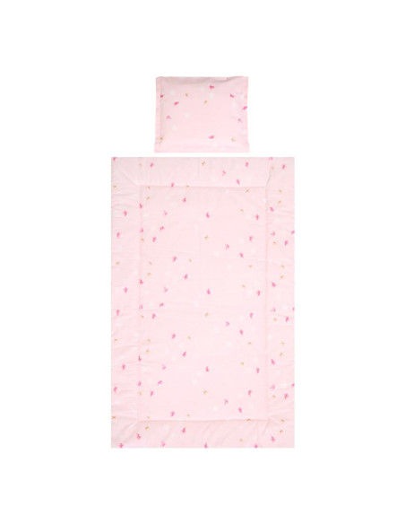 10420015801,Set lenjerie pat 3 piese, bumbac ranforce, Cosy, Butterflies Pink