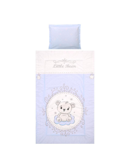10420015901,Set lenjerie pat 3 piese, bumbac ranforce, Cosy, Little Bear Blue