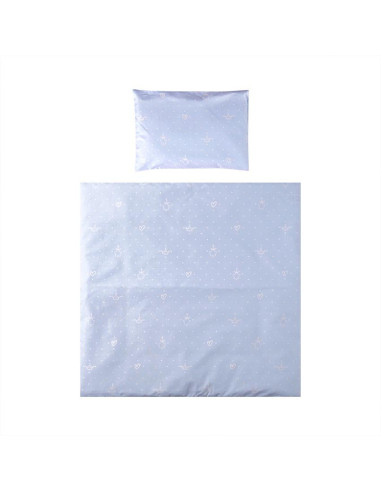 20801145901,Set lenjerie pat 5 piese, bumbac ranforce, Eva, Little Bear Blue
