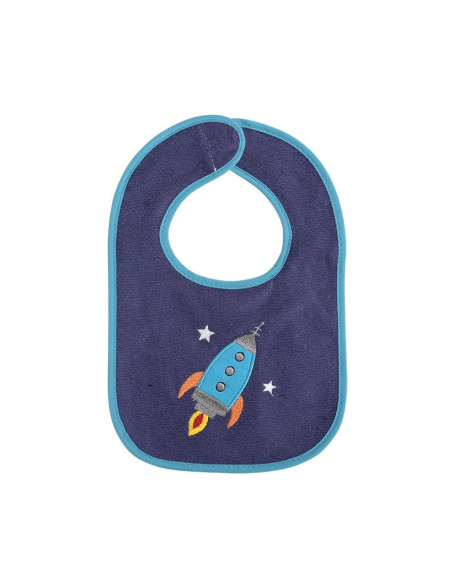 10260240002,Set 7 bavete, bumbac si peva, 30x19 cm, inchidere cu banda velcro, Blue