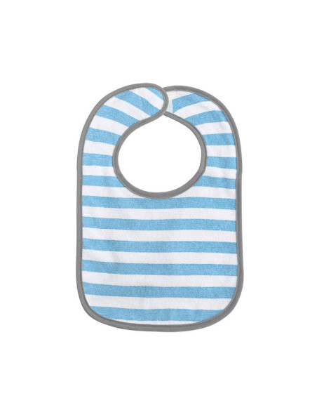 10260240002,Set 7 bavete, bumbac si peva, 30x19 cm, inchidere cu banda velcro, Blue