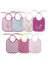 10260200003,Set 7 bavete, bumbac, 23x20 cm, inchidere cu snur, Pink