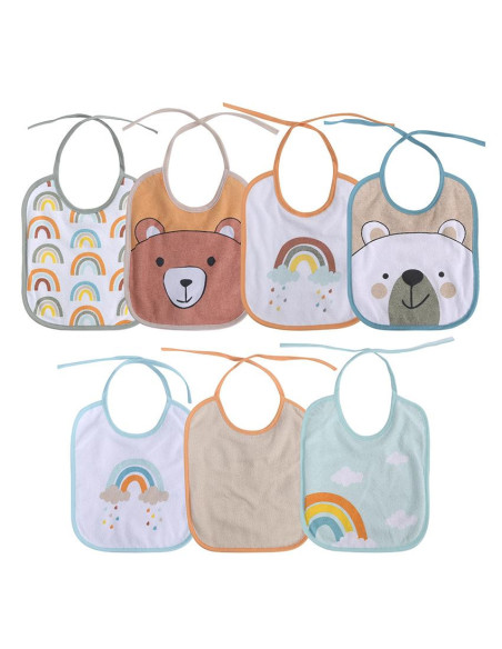 10260200001,Set 7 bavete, bumbac, 23x20 cm, inchidere cu snur, Imprimeuri Colorate 10260200001,Set 7 bavete, bumbac, 23x20 cm, inchidere cu snur, Imprimeuri Colorate
