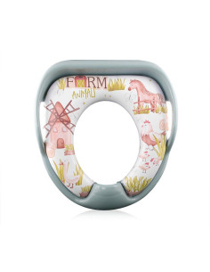 10130990008,Reductor moale pentru toaleta, cu manere, model universal, Farm Green 2