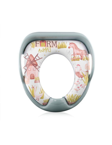 10130990008,Reductor moale pentru toaleta, cu manere, model universal, Farm Green