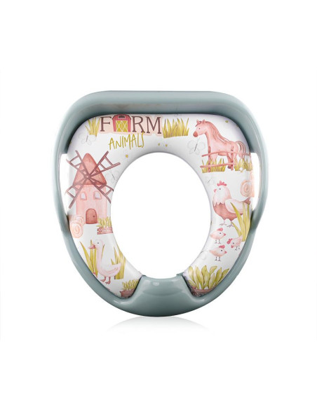 10130990008,Reductor moale pentru toaleta, cu manere, model universal, Farm Green