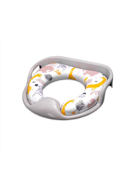 10130990010,Reductor moale pentru toaleta, cu manere, model universal, Animals Grey