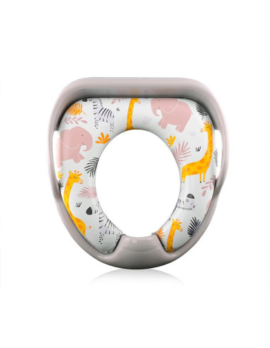 10130990010,Reductor moale pentru toaleta, cu manere, model universal, Animals Grey