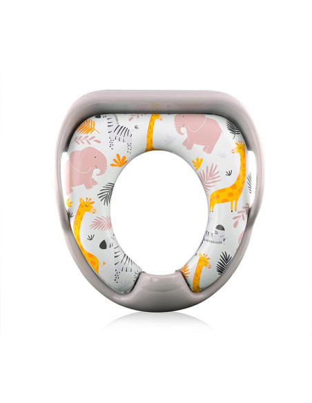 10130990010,Reductor moale pentru toaleta, cu manere, model universal, Animals Grey