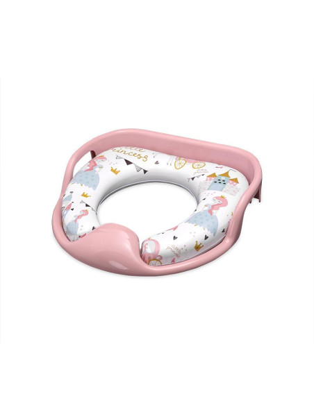10130990007,Reductor moale pentru toaleta, cu manere, model universal, Princess Pink
