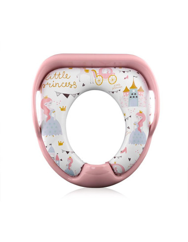 10130990007,Reductor moale pentru toaleta, cu manere, model universal, Princess Pink