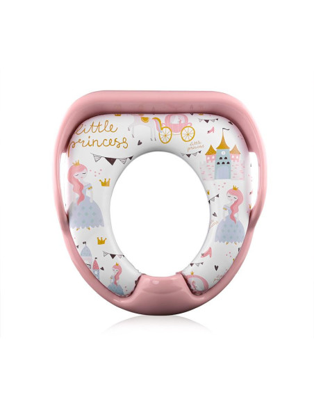 10130990007,Reductor moale pentru toaleta, cu manere, model universal, Princess Pink