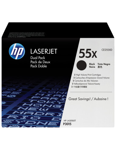 CE255XD,Set cartuse toner HP 55X Black CE255XD 2buc/set