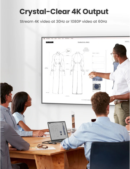 70411,DOCKING Station Ugreen, "CM195" conectare PC USB Type-C, USB 3.0 x 2|HDMI x 1/4K/30Hz|Card reader x 1|USB Type C x 1 PD 10